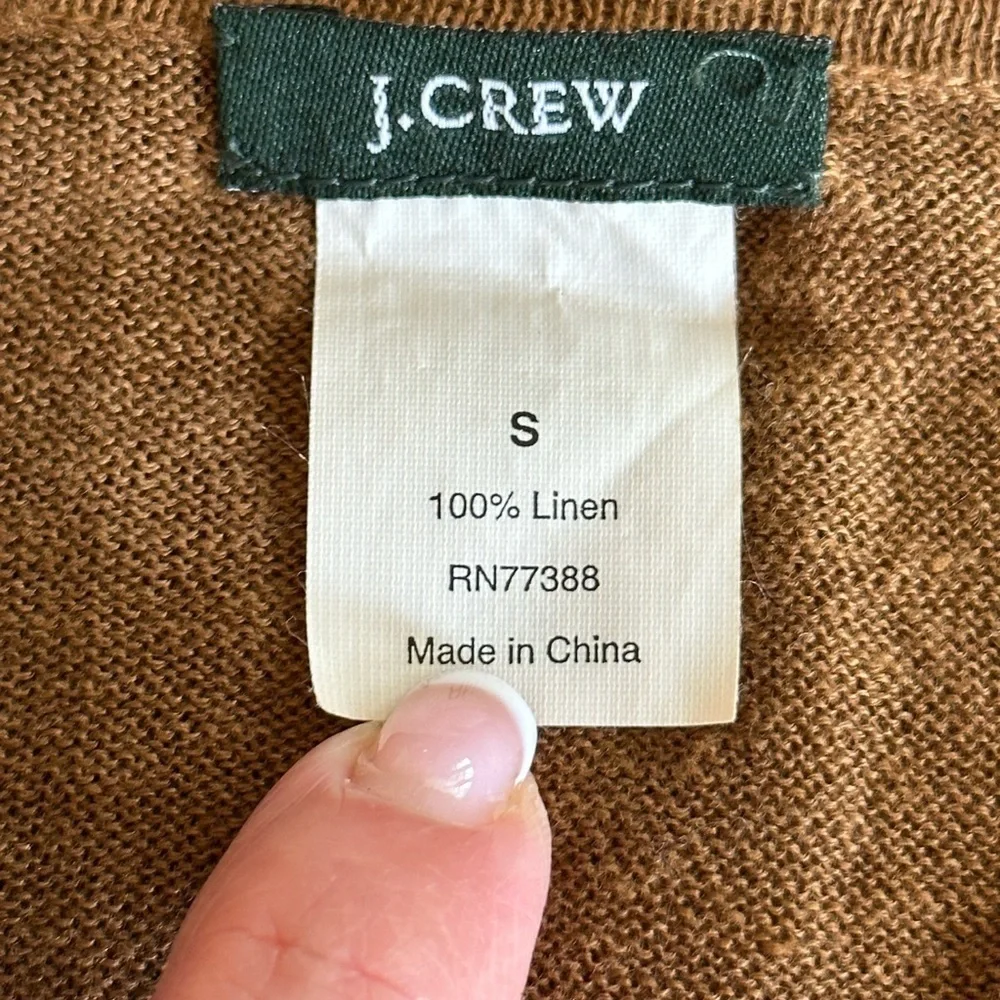 J. Crew | 100% Linen Y2K Scoop Neck Long Line Lightweight Sweater with Pockets